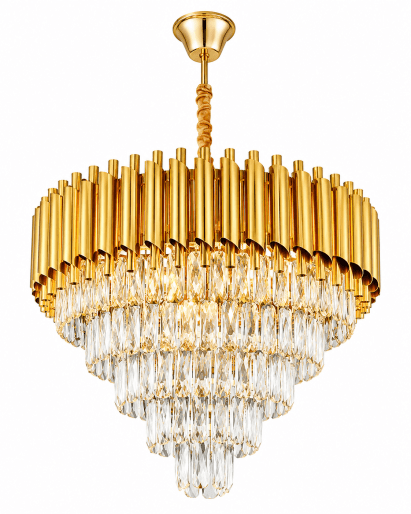 Gold Crystal Tiered Chandelier